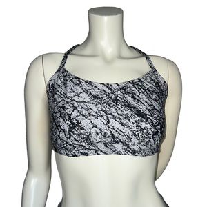All In Motion | Black & White Granite Pattern Sports Bra | Size L